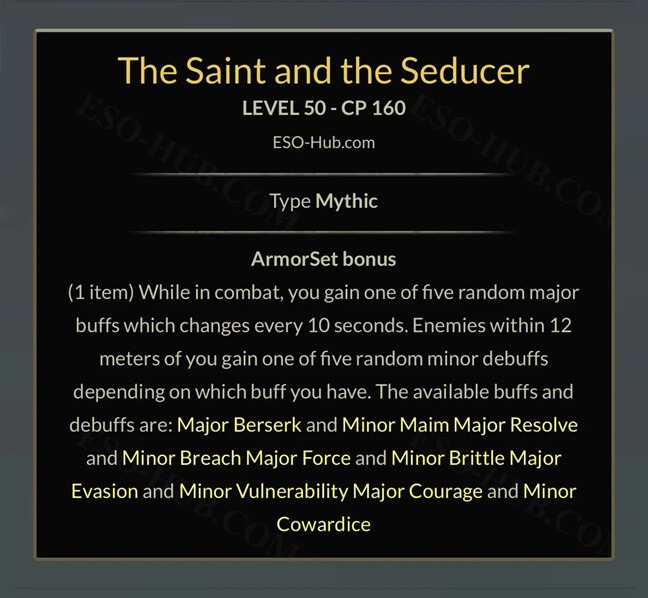 ESO - The Saint and the Seducer Mythic Sets