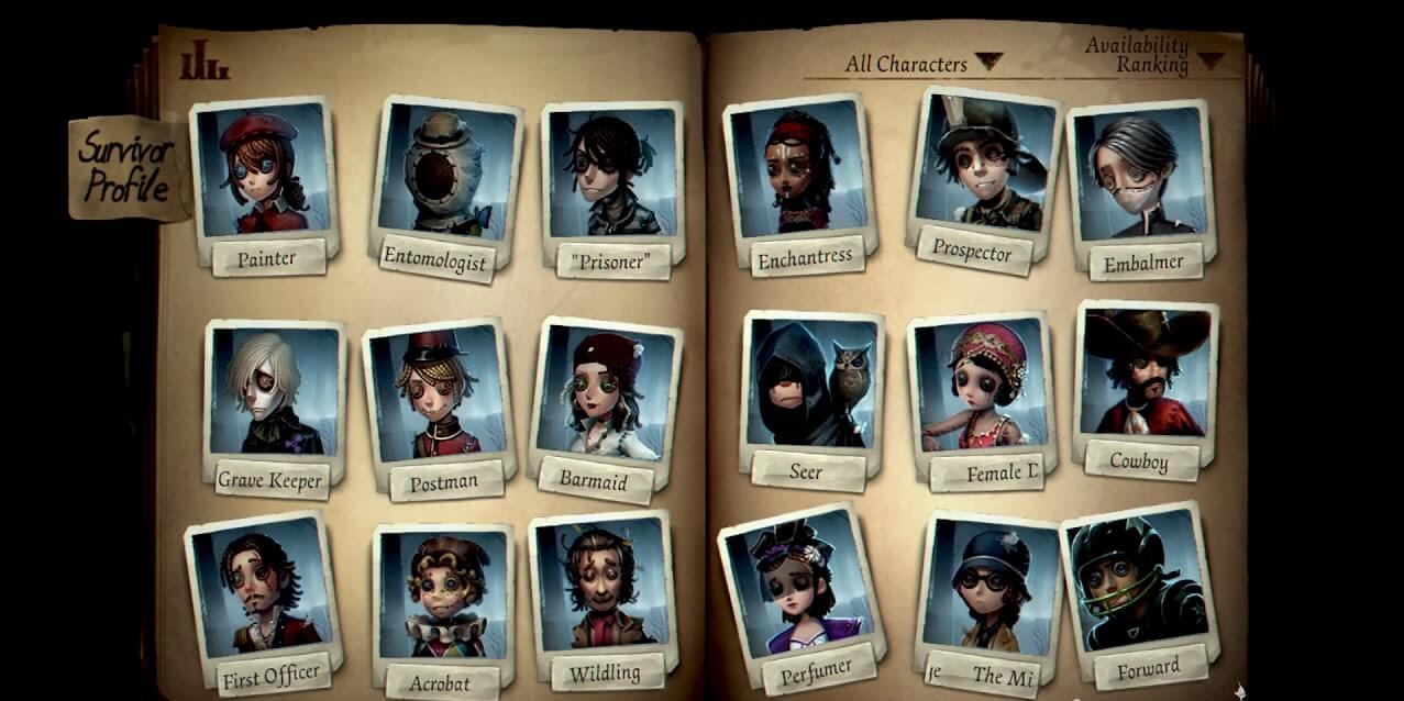 Identity V Survivors Tier List